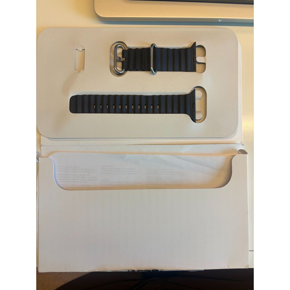 Authentic Apple Ocean Band for Apple Watch Ultra/2/3 One Size (49mm) Dark Blue